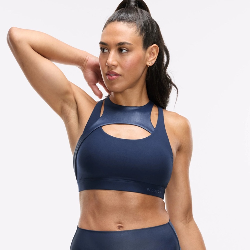 Peloton Cadent Navy Cire Sports Bra (S) NWT